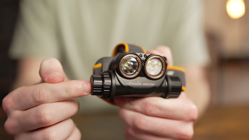 Fenix HM75R Rechargeable Headlamp with A Dual-Light Setup and A Rotary Dial for Brightness Control