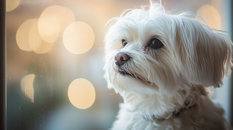 A Cute White Dog with Big Eyes, Perfect for Inspiration for Playful White Dog Names