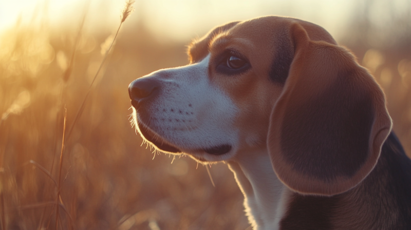 A Beagle Standing in A Field